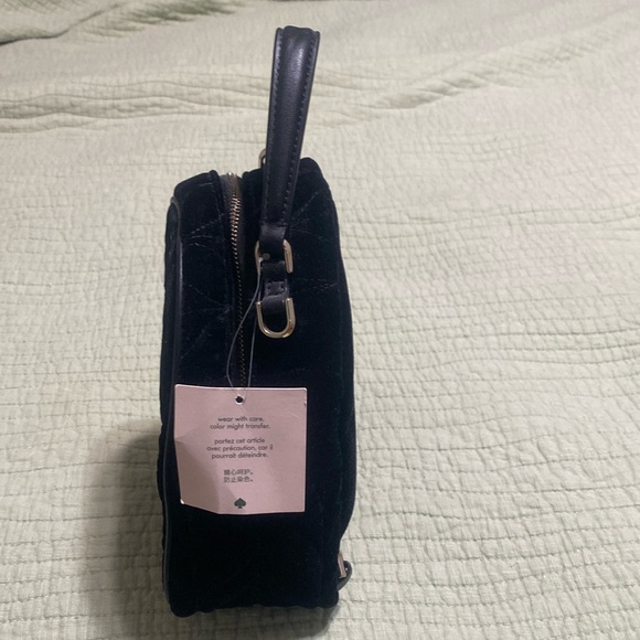 NWOT Kate Spade Briar Lane Quilted Velvet Mini Convertible Backpack Black - Picture 5 of 5